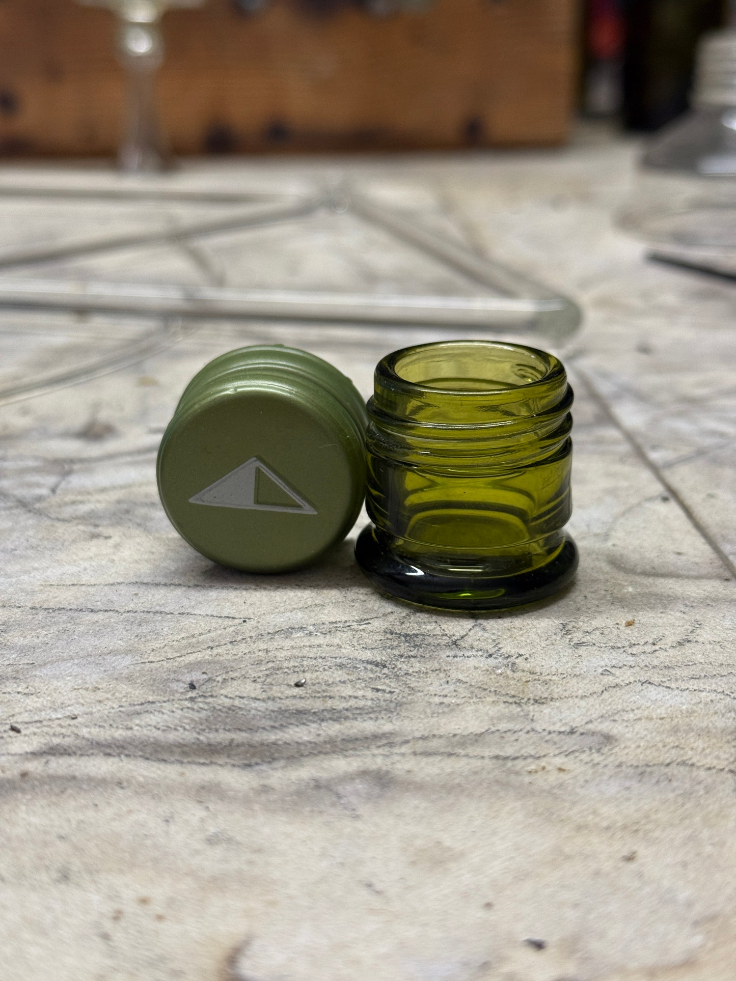 Amber/brown recycled glass jar