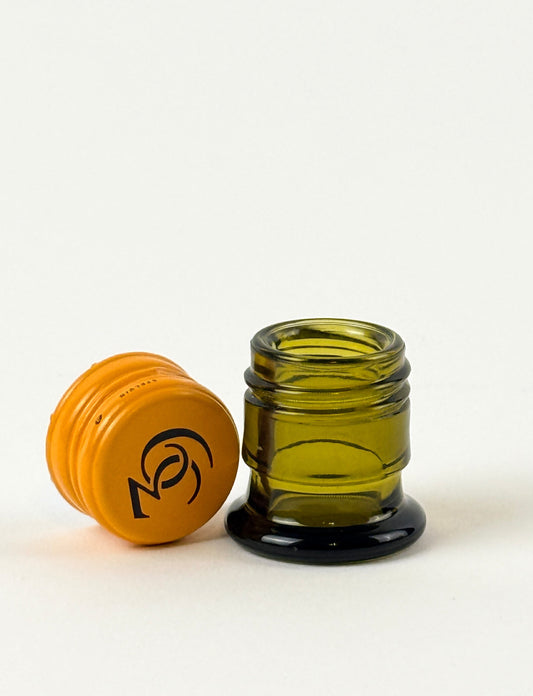 Amber/brown recycled glass jar