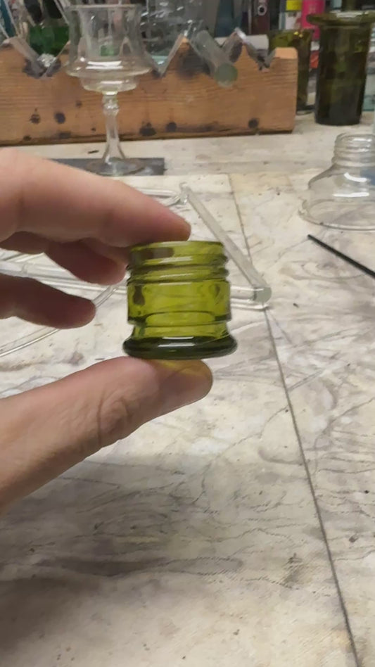 Amber/brown recycled glass jar